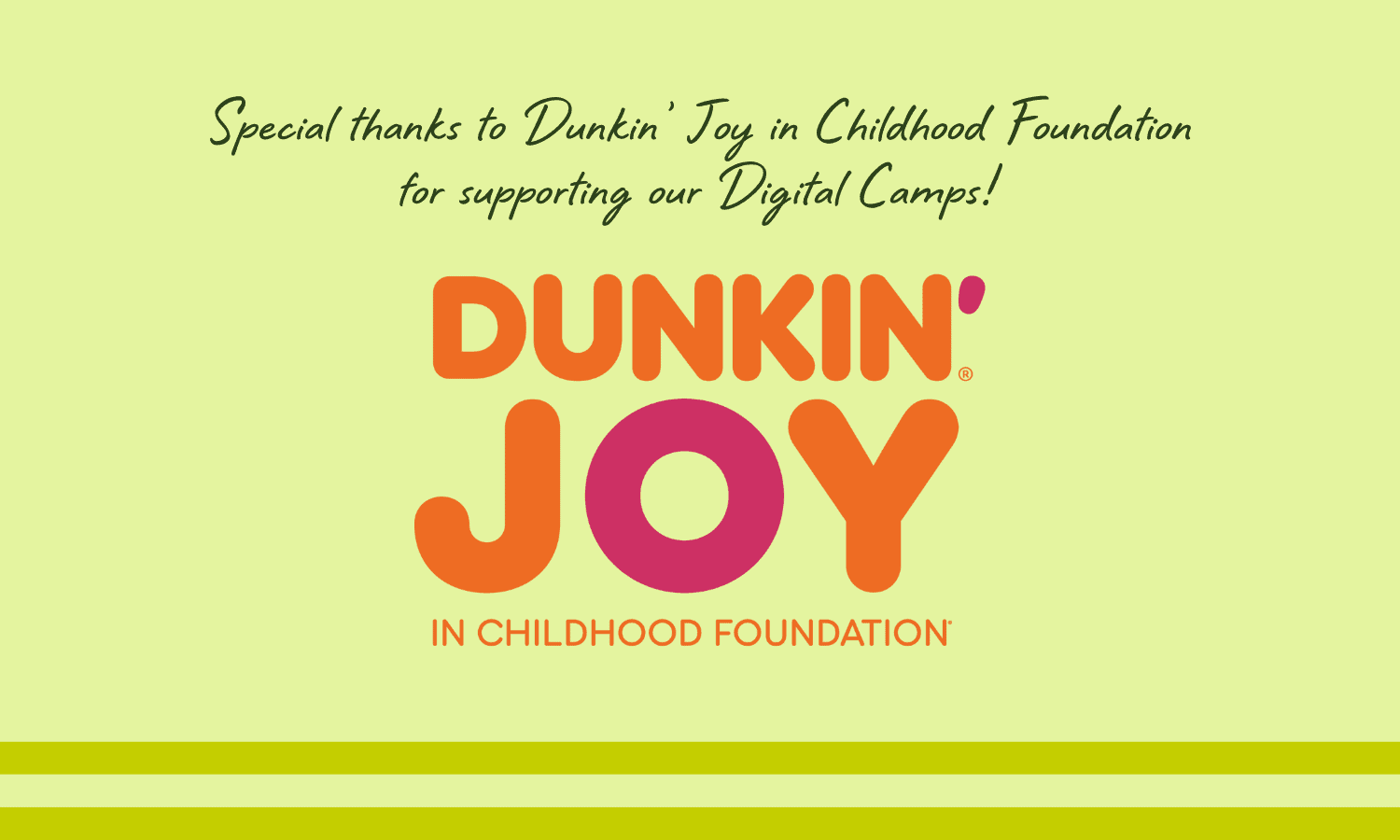Dunkin' Joy foundation support announcement