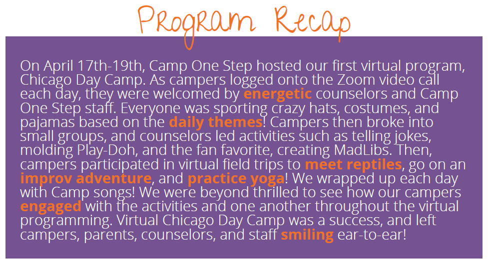 Program Recap