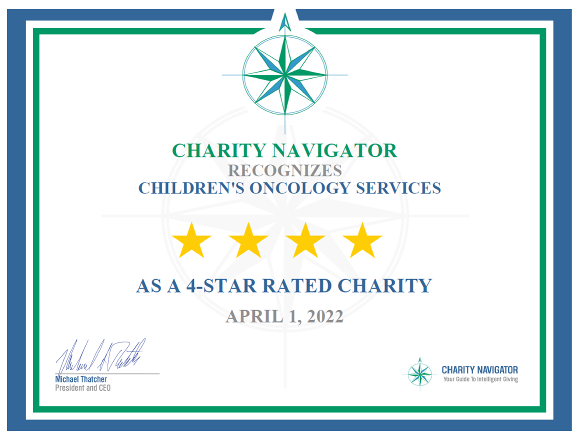 Charity navigator, four star rating for Camp One Step