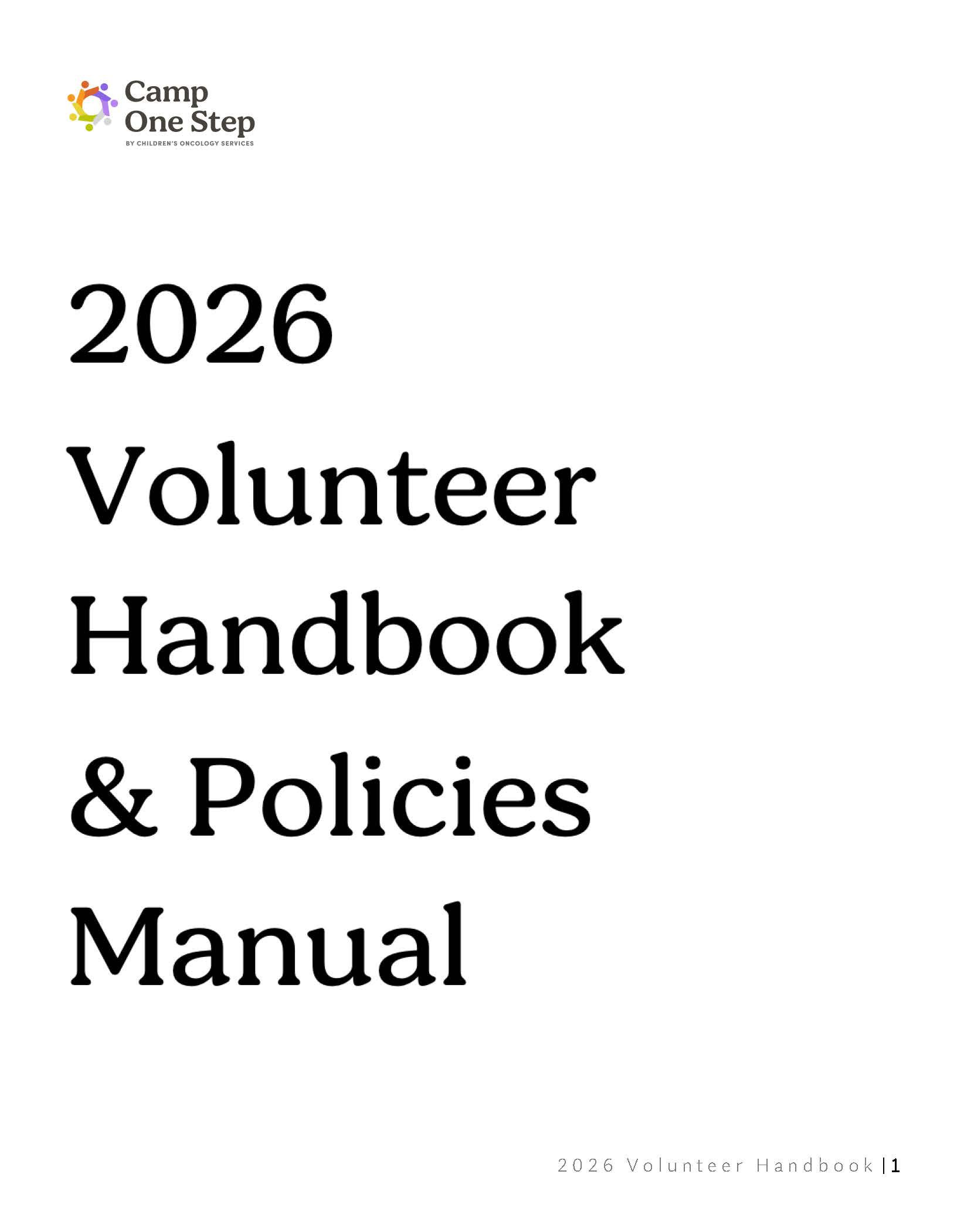 2026 Volunteer Handbook cover