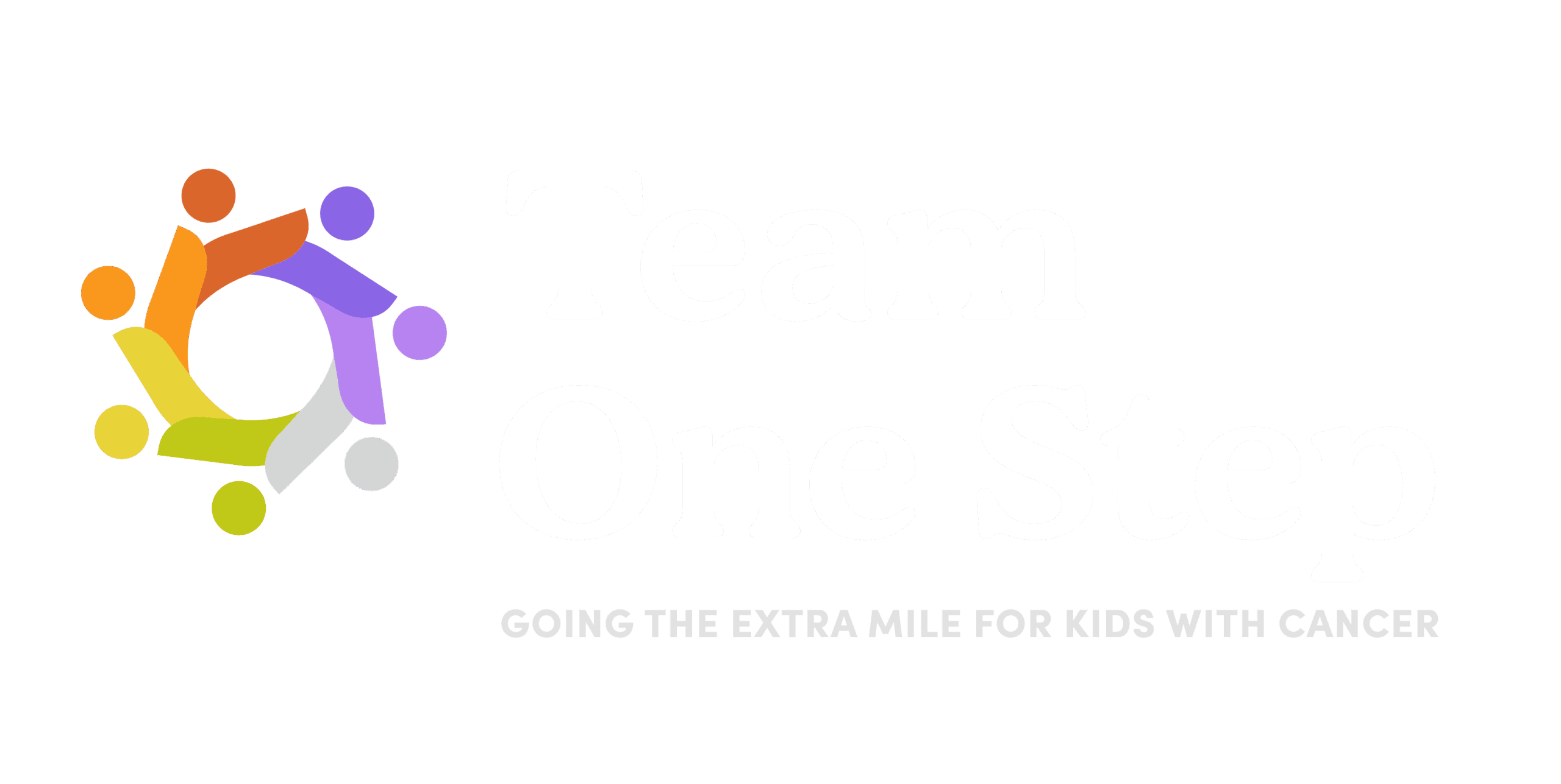 Colorful circle of kids holding hands around a black center, representing unity and support for children's cancer care.