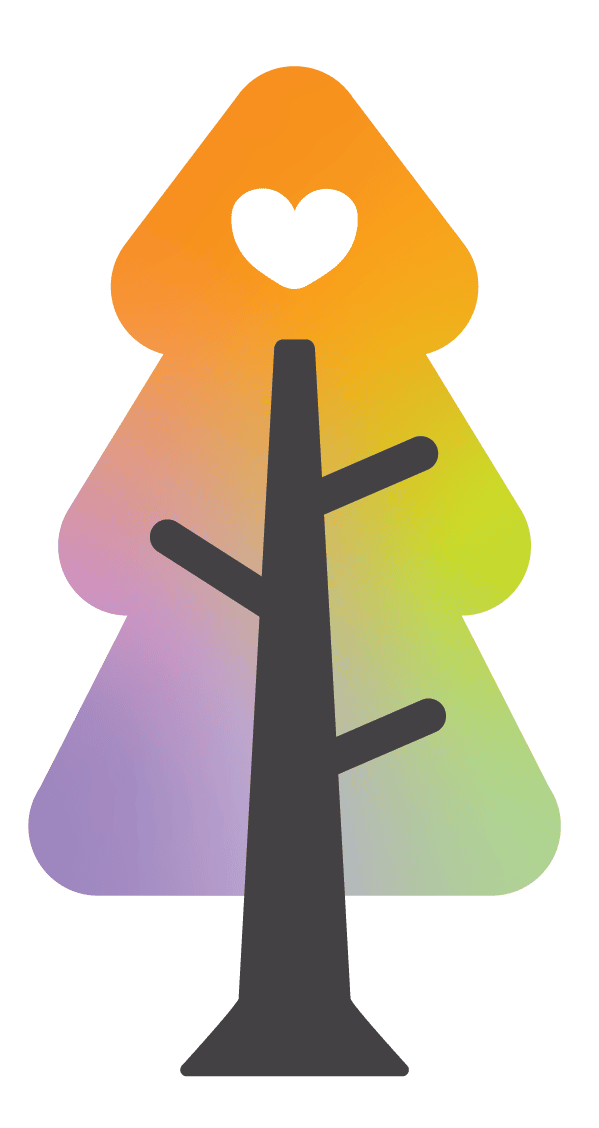 Colorful Tree with Heart Topper.