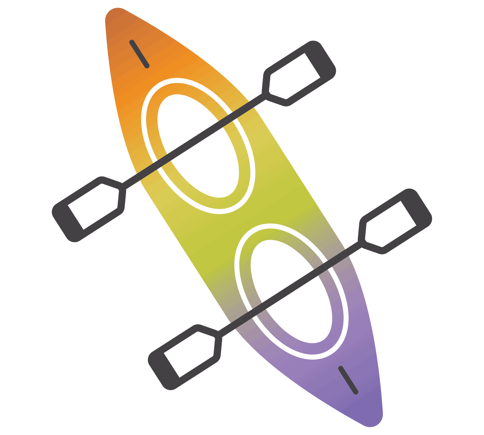 Colorful kayak with paddles for children’s outdoor activities.