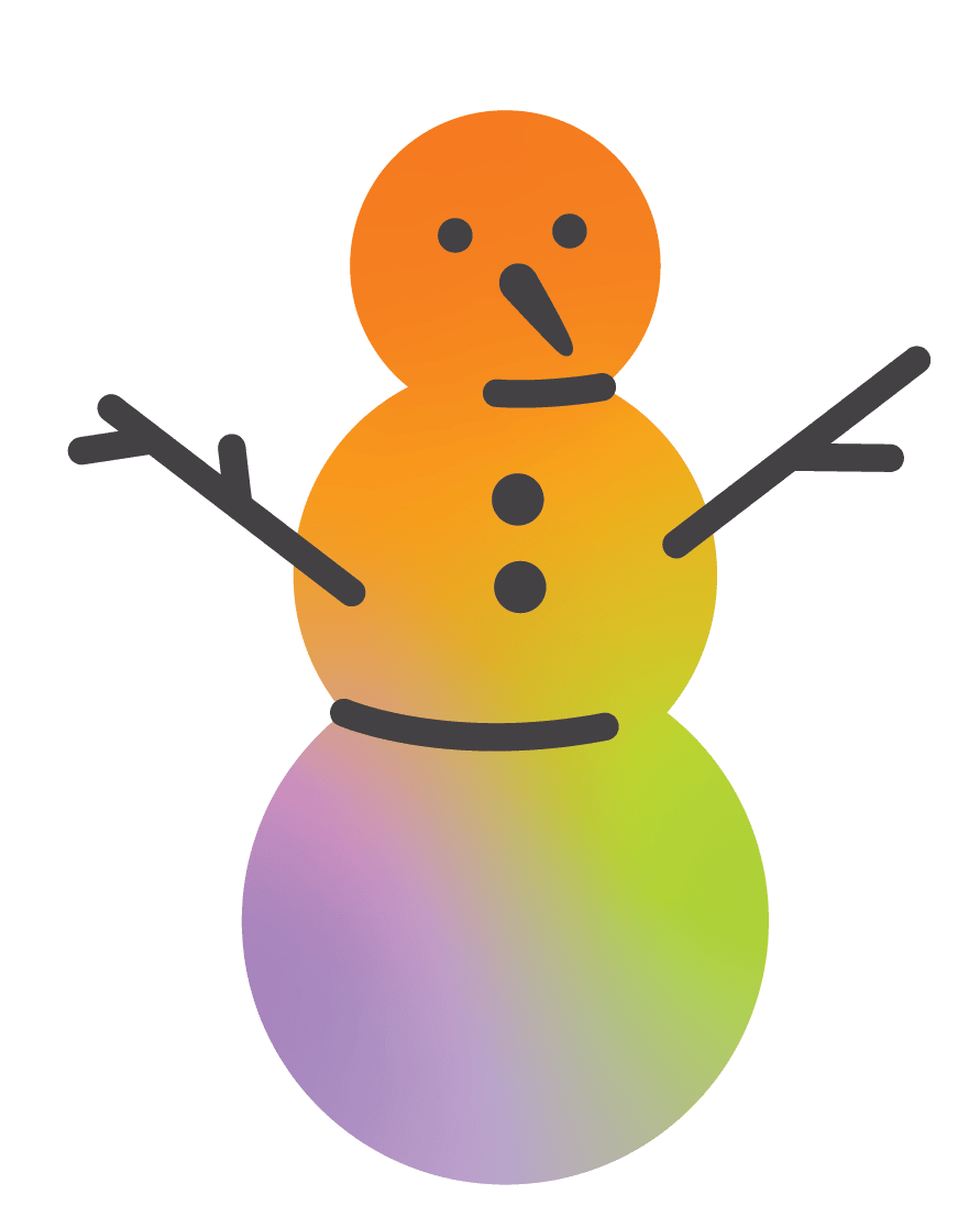 Colorful snowman symbol representing inclusive camping for children with special needs.