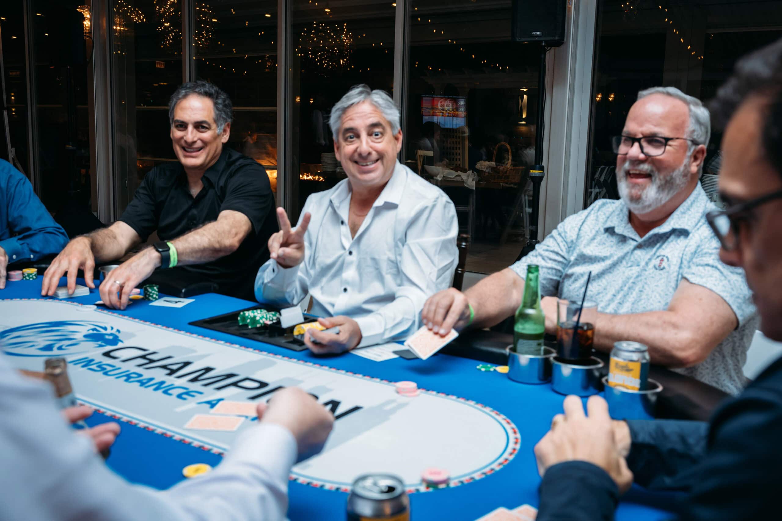 Group of men playing poker at a table
