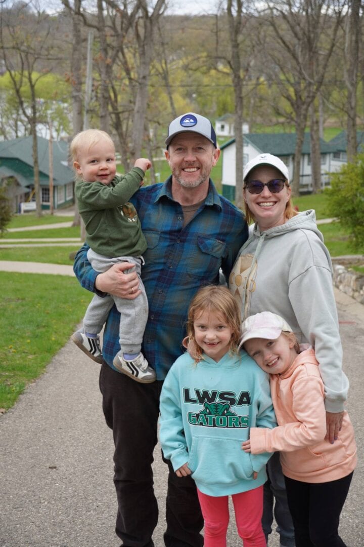Family enjoying at Camp One Step, a scenic outdoor family camping destination.