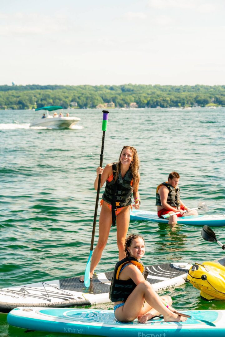 Enjoy outdoor water activities at Camp One Step on a sunny day.