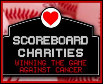 Supportive scoreboard graphic for cancer awareness charity events.