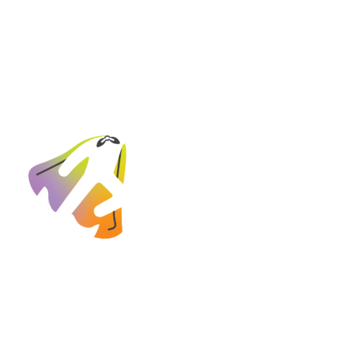 Rainbow-caped hero logo with 'Heroes' text.
